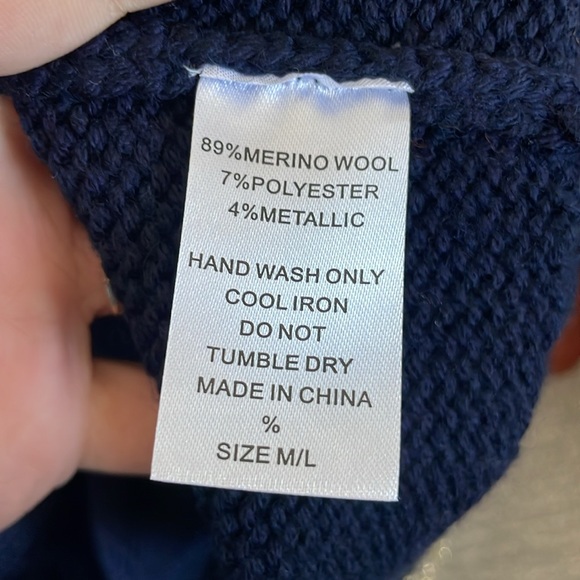 WYSE London Holly Fairisle Knit Merino Wool Sweater, Women’s Size M/L - Picture 9 of 10